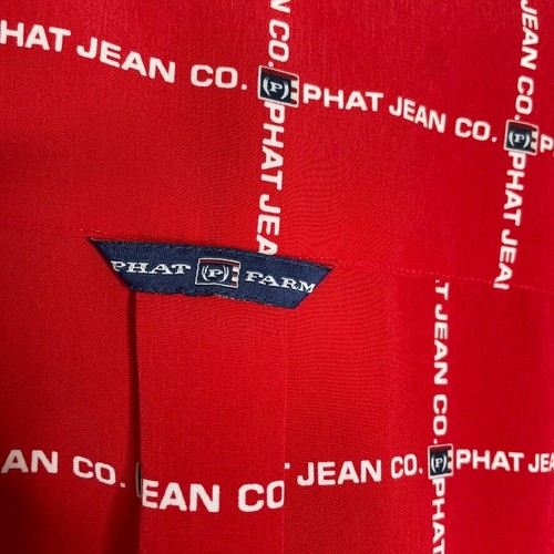Camisa Phat Farm Vintage Botón Rojo L Estampado Completo Y2K 90s Streetwear Estilo - Imagen 4 de 10