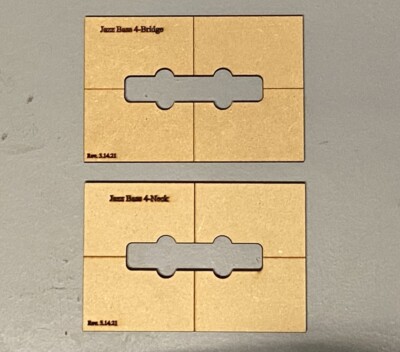 Jazz Bass Neck/Bridge routing pickup set-Luthier routing templates