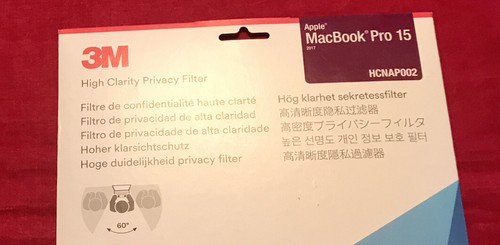 NEW Apple MacBook Pro 15 High Clarity Privacy 3M Filter for HCNAP002 - Picture 6 of 9