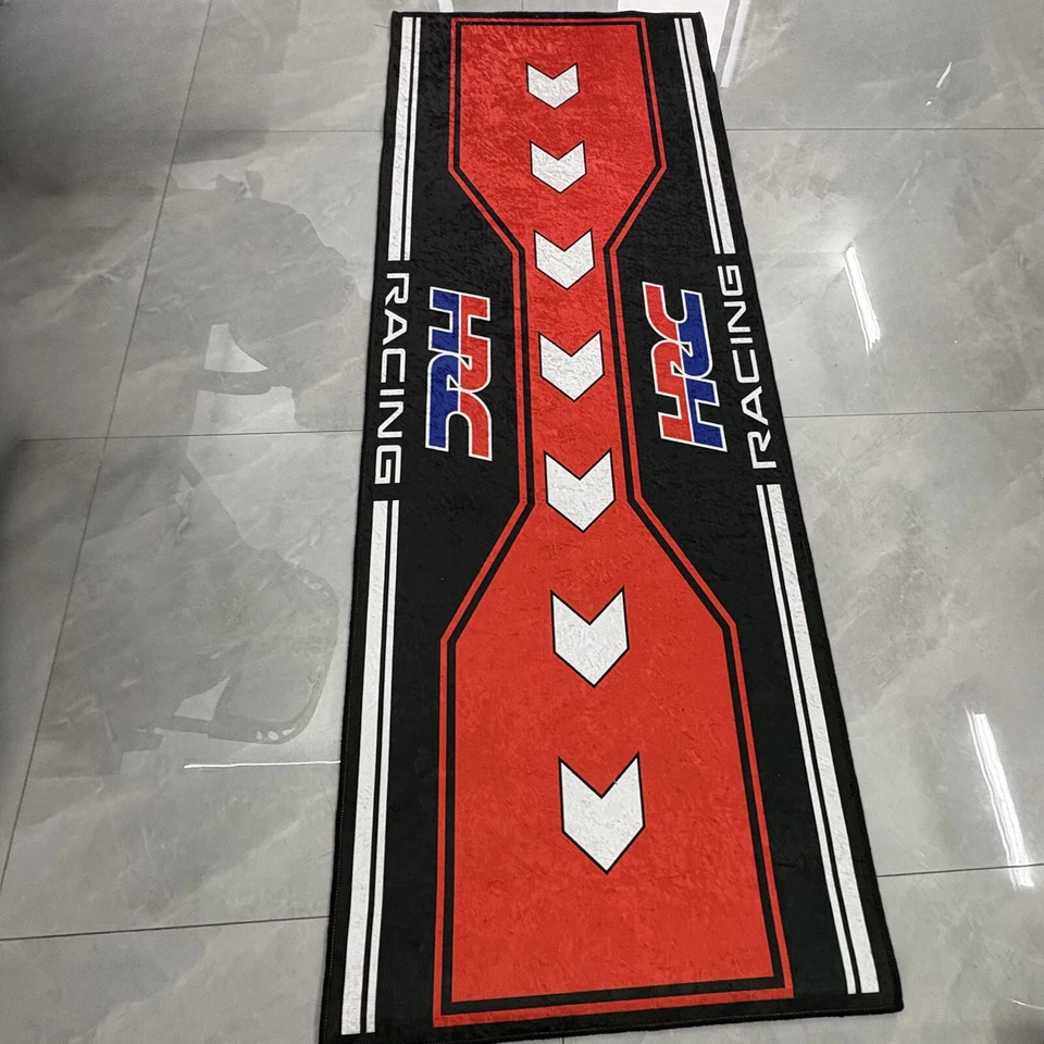 For Honda Racing HRC Motorcycle Garage Floor Pit Mat Racing Floor Mat Carpet - Image 4 of 4