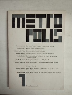 1977 10 METROPOLIS OTTOBRE 1977 ANNO I N.1 DELLA VOLPE LIVRAGHI STUDER RECALCATI