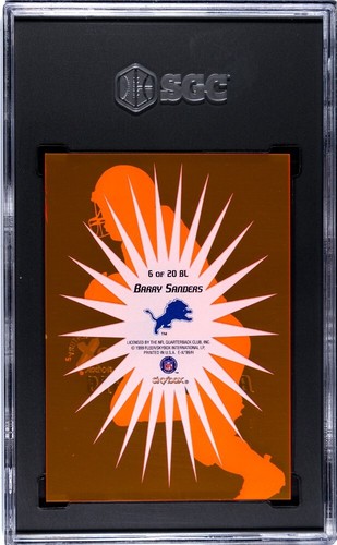 1999 Skybox E-X Century Bright Lights Orange #6 Barry Sanders SGC 9 RARE SSP HOF - Picture 3 of 3