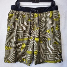 Nike Swim Trunks Mens Large Boardshorts Lined Drawstring Green