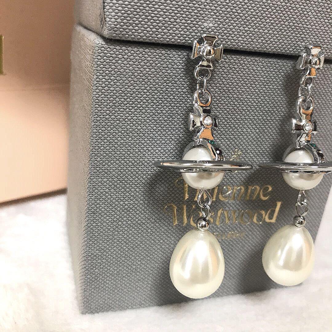 Vivienne Westwood Earrings Pierce Orb Tiny Pearl Silver NO