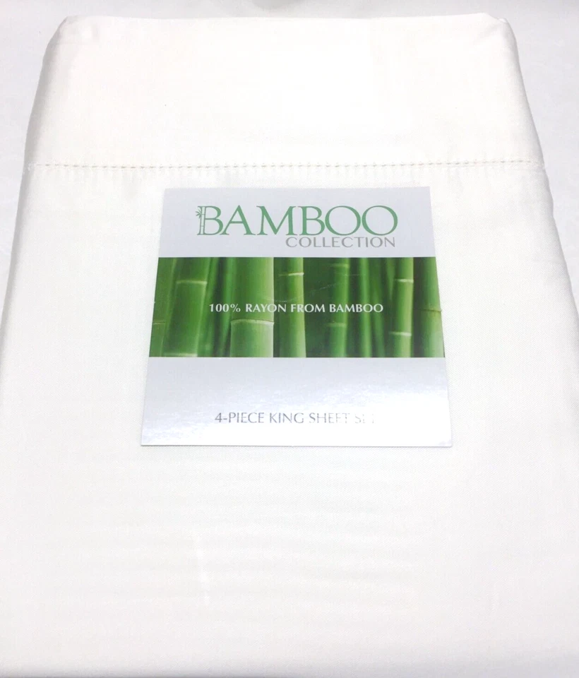 Juego de sábanas Ivory King Cool de sarga de bambú X-DEEP Caro Home Environment Parent Co Foto 3 de 4