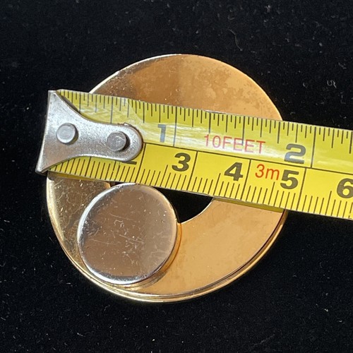 1968 CHRISTIAN DIOR GERMANY Signed RARE Round Gold & Silver MOD Brooch - Picture 13 of 15