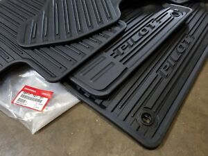 Fits Honda PILOT ALL WEATHER GREY RUBBER FLOOR MATS Fits Honda PILOT ALL WEATHER GREY RUBBER FLOOR MATS