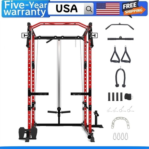 2000 Lbs Power Rack for Home Gym Squat Rack with Cable Pulley System Power NEW