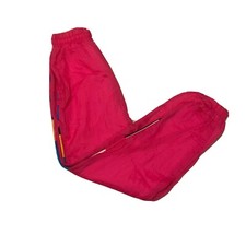 Vintage 90s Track Pants Womens XS Neon Pink Windbreaker Jogger Tapered Cuff