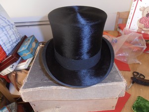 vintage 1930s james carswell black silk top hat size 7 1 4 ebay 7 1 4 hat size