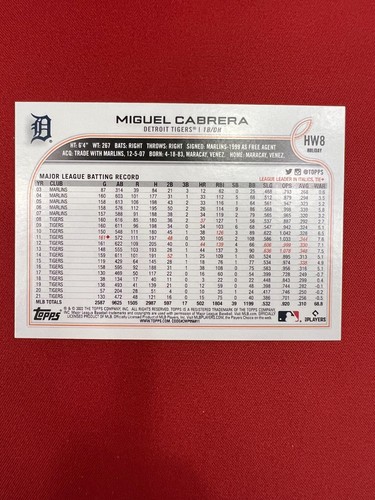 2022 Topps Holiday Base Miguel Cabrera Detroit Tigers - Picture 6 of 6