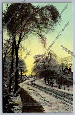 Antique Postcard Entrance to Country Club in Ice Store Waterbury Connecticut