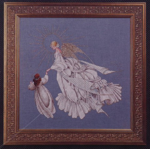 De Colección Punto de Cruz Lavanda Encaje Ángel de la Misericordia Patrón 28 Diseños Victorianos - Imagen 2 de 4