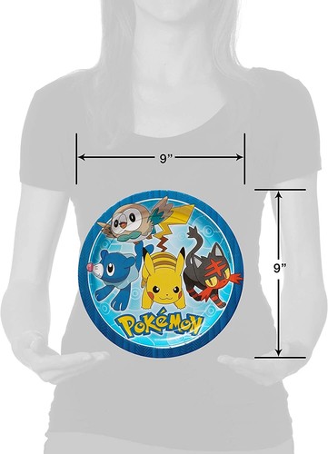 American Greetings Pokemon Party Supplies Paper Disposable Dinner Plates 8-Count - Picture 3 of 5