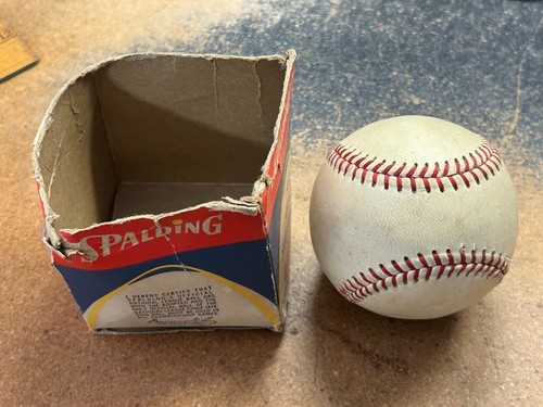 Vintage 1950s SPALDING Official NATIONAL LEAGUE Baseball WARREN GILES Clean +Box - Picture 3 of 7