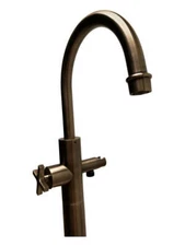 Phylrich, 501-46-15A, Hex Modern 38 1/8" Single Cross Handle Floor Mount Tub