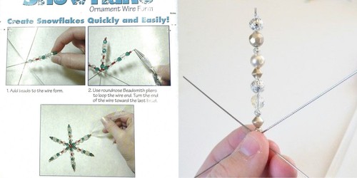 Wire Form, 7 Snowflake, Spider's Web 4.5 Inches Ornament Forms Just Add Beads - Picture 1 of 10