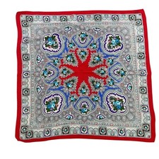 Vintage Club 7 Echo Floral  Paisley Silk Scarf Square 33 x 33