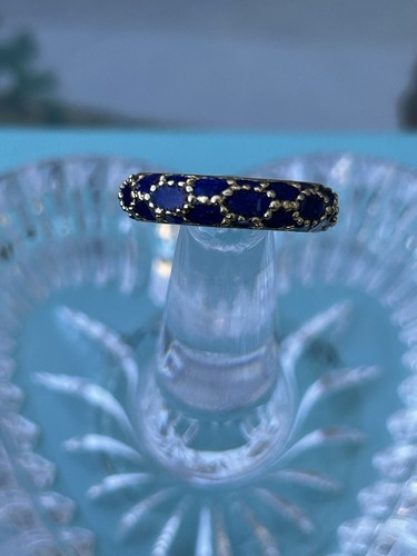 Tiffany & Co 18K Gold Blue Enamel Gold Beads 5mm Band Ring, Size 4.5, Numbered - Picture 3 of 24