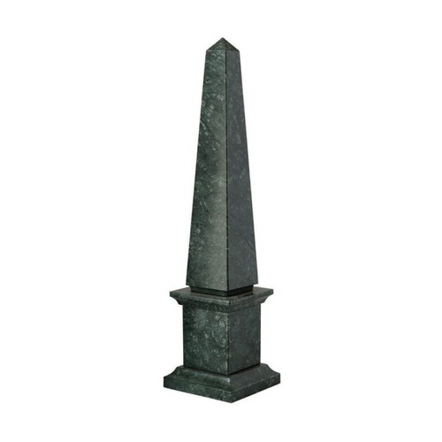 Obelisco Classico in Marmo Verde Alpi Scultura da Tavolo H 40CM - Picture 4 of 4