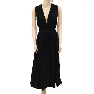 Mimi Liberte Michael Klein Solid Maxi Long Dress Black Everyday Resort XS 256423