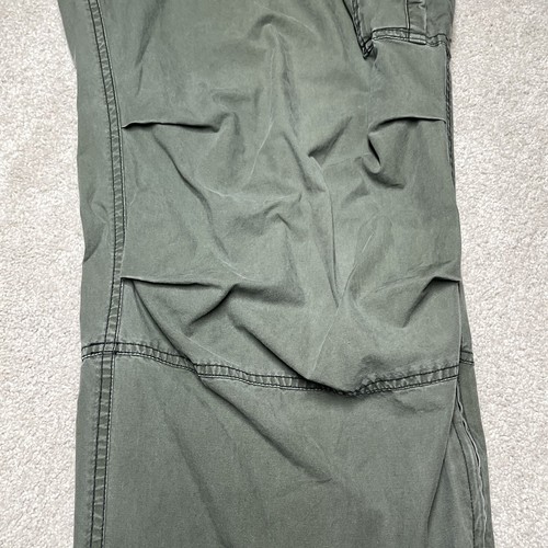 VTG Abercrombie Fitch Paratrooper Cargo Pants Mens Large Green Baggy Y2K Grunge - Picture 10 of 18