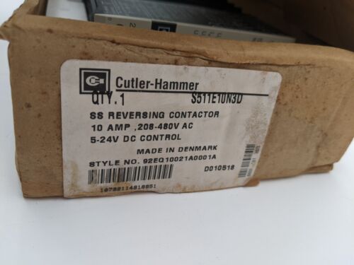 Cutler Hammer S511E10N3D Reversing Contactor 10 Amp 208-480 VAC 5-24 VDC DIN - Picture 3 of 16