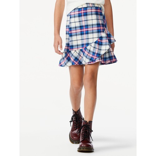 New Free Assembly Girls Mixed Ruffle Flannel Skirt, Size XXL(18) multicolor