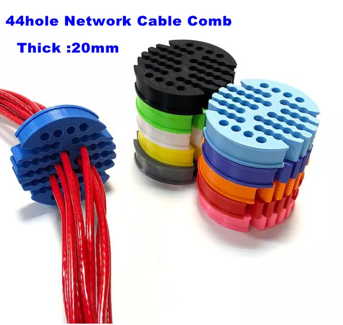 44holes Cat6 Network Cable Comb Arrangement Cable Management Tool 20mm thick