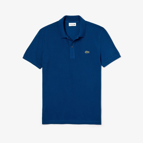 Lacoste Men's Slim Fit Polo in Petit Piqué, Blue, L