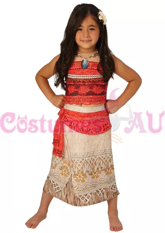 Fantasia Moana Adulta Original Global Com Colar Completa