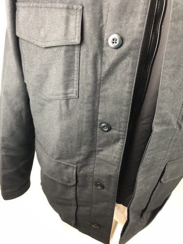 Frame Herren Mantel 2 Lagen Jacke Entenfedern Daunenfutter Schwarz Medium M Neu - Bild 4 von 12