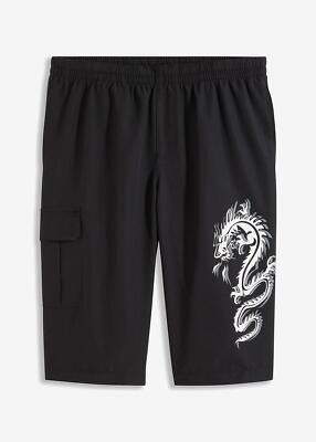 Neu Bermuda aus recyceltem Polyester Regular Fit Gr. 50 Schwarz Herren Shorts