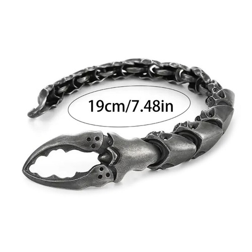 Rugged Scorpions Detail Men s Arm Bracelet Sturdy Alloy Wristband Accessory - Zdjęcie 8 z 8