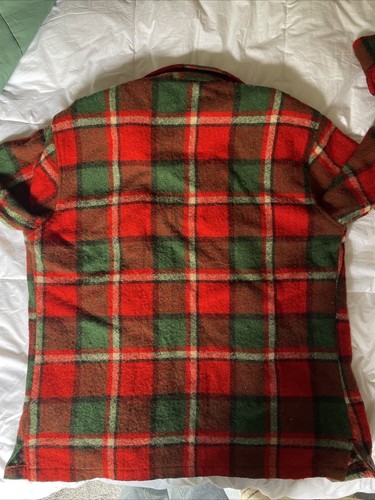 Swanndri Jacket Mens M Vintage 70s 80s Red Green Checkered Wool Jac Shirt Coat - Picture 5 of 5