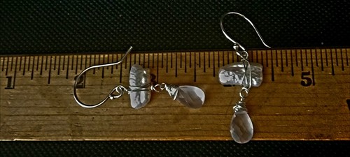 Glamorous Natural Pearl & Lavender Amethyst 925 Sterling Dangle Hook Earrings - Picture 5 of 15