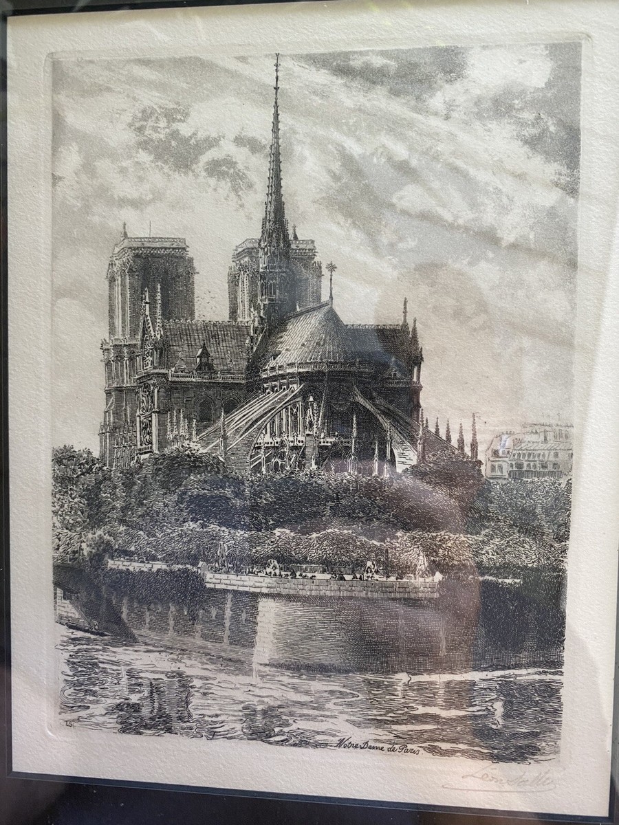 C. Leon Notre Dame リトグラフ フレーム付き C. Leon Notre Dame リトグラフ フレーム付き