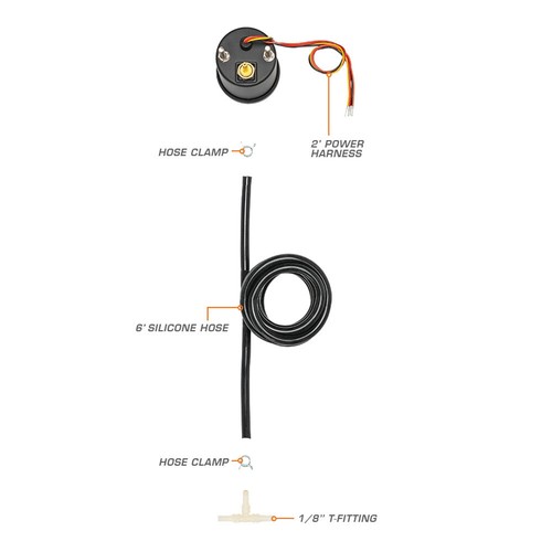 GlowShift 52mm Tinted 7 Color 15 PSI Turbo Boost / Vacuum Gauge - Picture 2 of 6