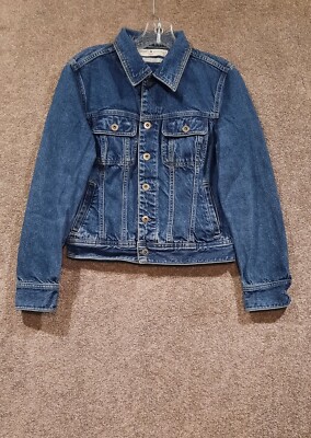 Tommy Hilfiger Jeans Basic Jacket Denim Blue Size M Women's Distress Pre-owned