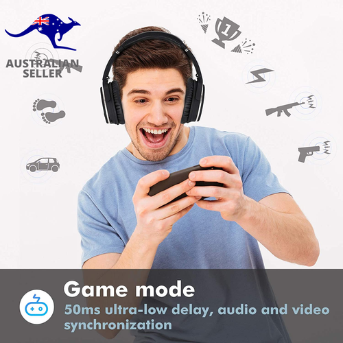 NC25 Hybrid Active Noise Cancelling Headphones, 50H Playtime, Wireless Headphone - Picture 2 of 11