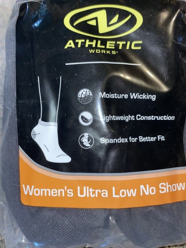 Calcetines para mujer Athletic Works negros ultra bajos no show, 10 pares talla 4-10 - Imagen 4 de 6