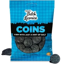 Gustaf's Salt Traditional (Black) Licorice Coins 5.29 Oz Bag