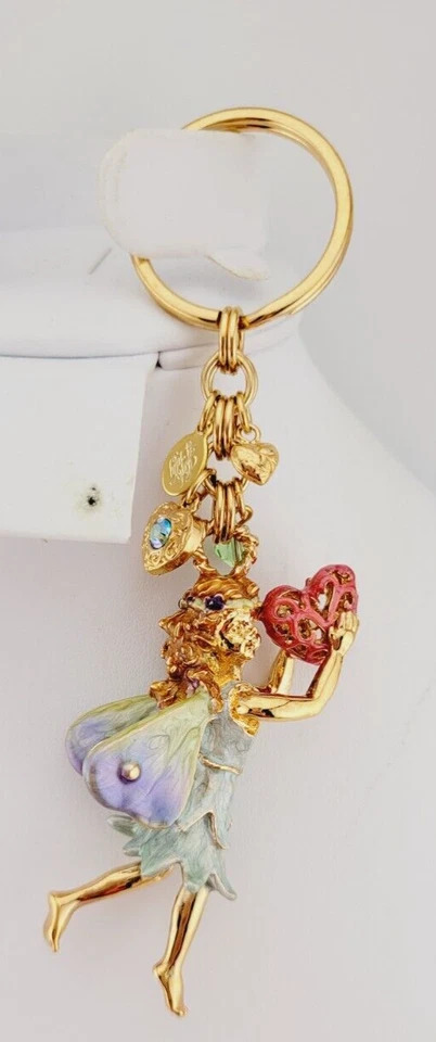 Llavero Corazón Esmaltado Kirks Folly Corazón Llavero FOB Tono Dorado Único Foto 4 de 4