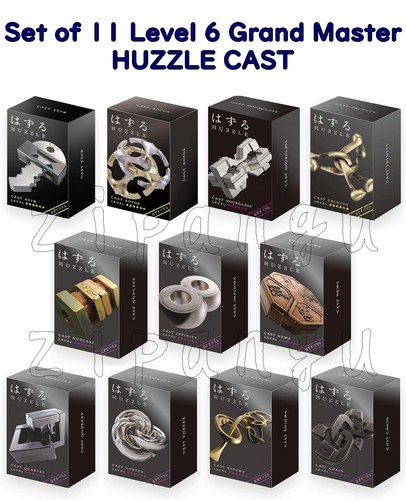 Set of 11 Max Difficulty LEVEL6 Grand Master Huzzle Cast Puzzle Hanayama Genuine