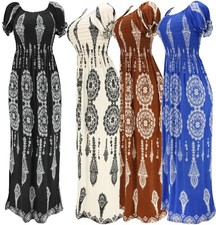 Women's Bohemian Smocked Summer Sundress Long Dress
