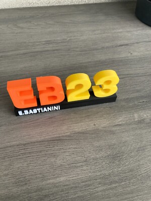 Logo Moto GP Enea Bastianini Orange 3D, orange, 18cm x 6 cm x 2cm