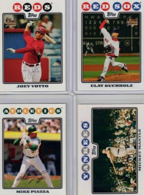 2008 Topps Baseball Series 1 Only Complete 330 Card Set Mantle