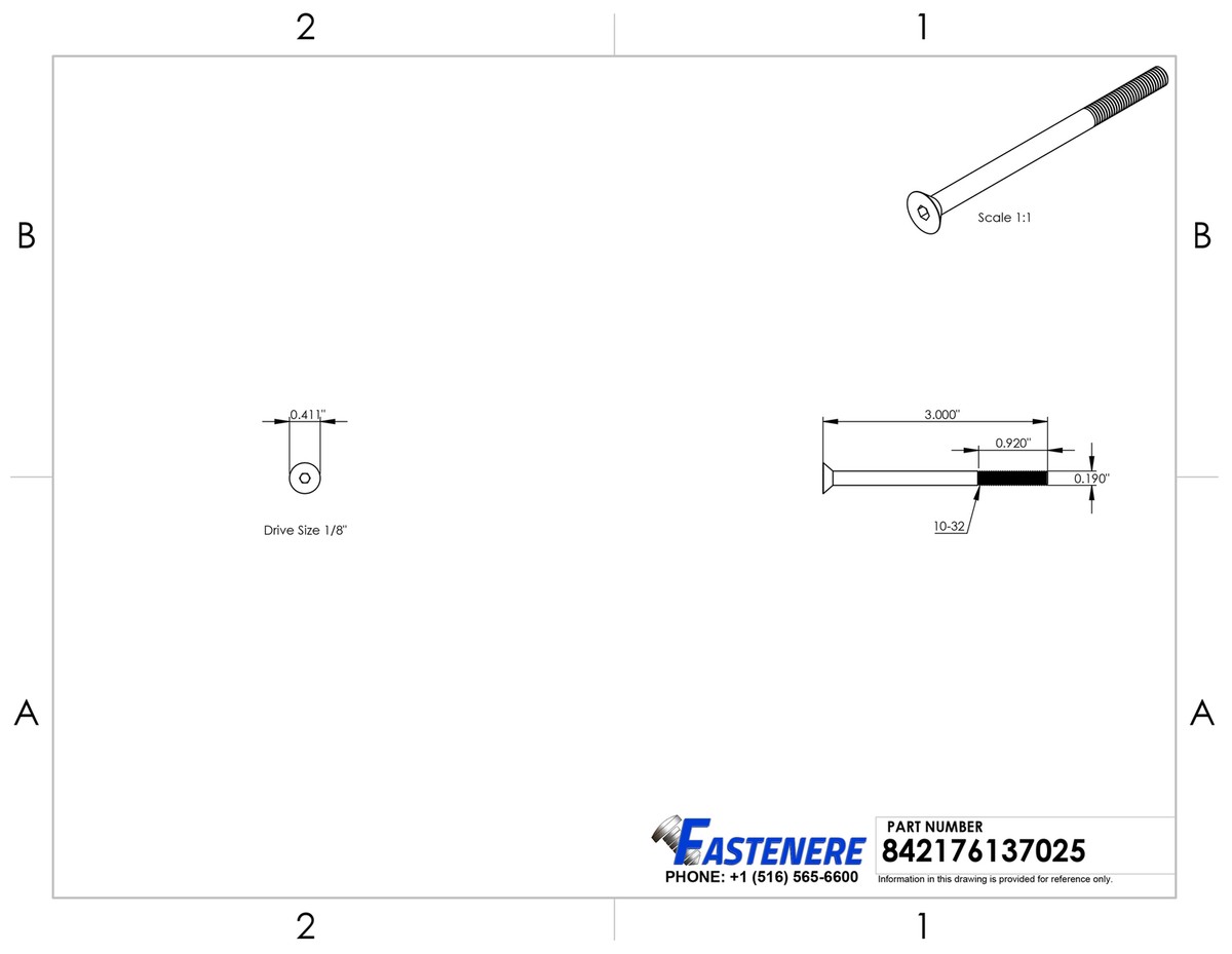 Viti A Testa Svasata In Acciaio Grado 8, 10-32 X 3 Pollici, Ossido Nero, Confezione Da 10, Fastenere
