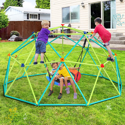 10FT Climbing Dome Climber Jungle Gym Geometric for Kids Outdoor Playset 800lbs