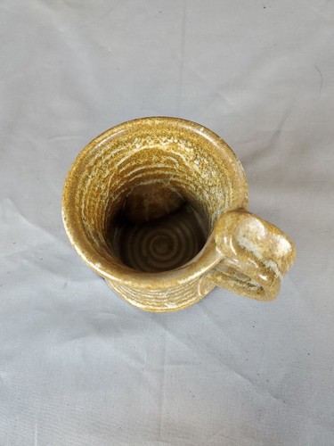 Taza de cerámica artística esculpida en 3D esquí cobre montaña gres rústico oso de arcilla - Imagen 3 de 5